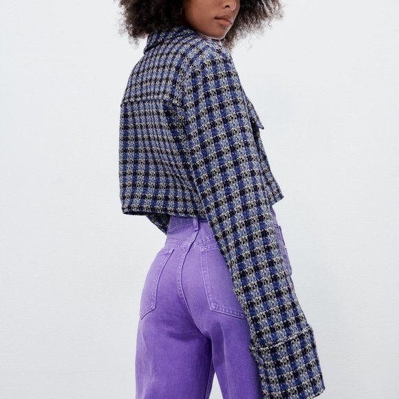 Zara Textured Cropped Jacket S - Picture 6 of 10